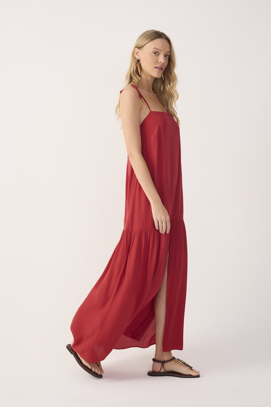 Long Crepe Slit Dress_3