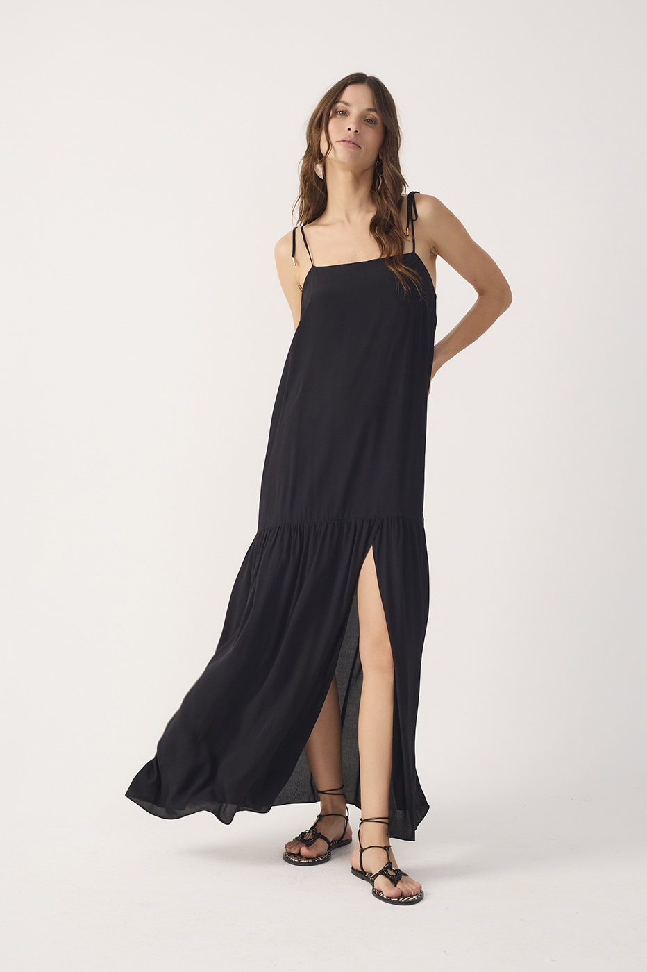 Long Crepe Slit Dress_2