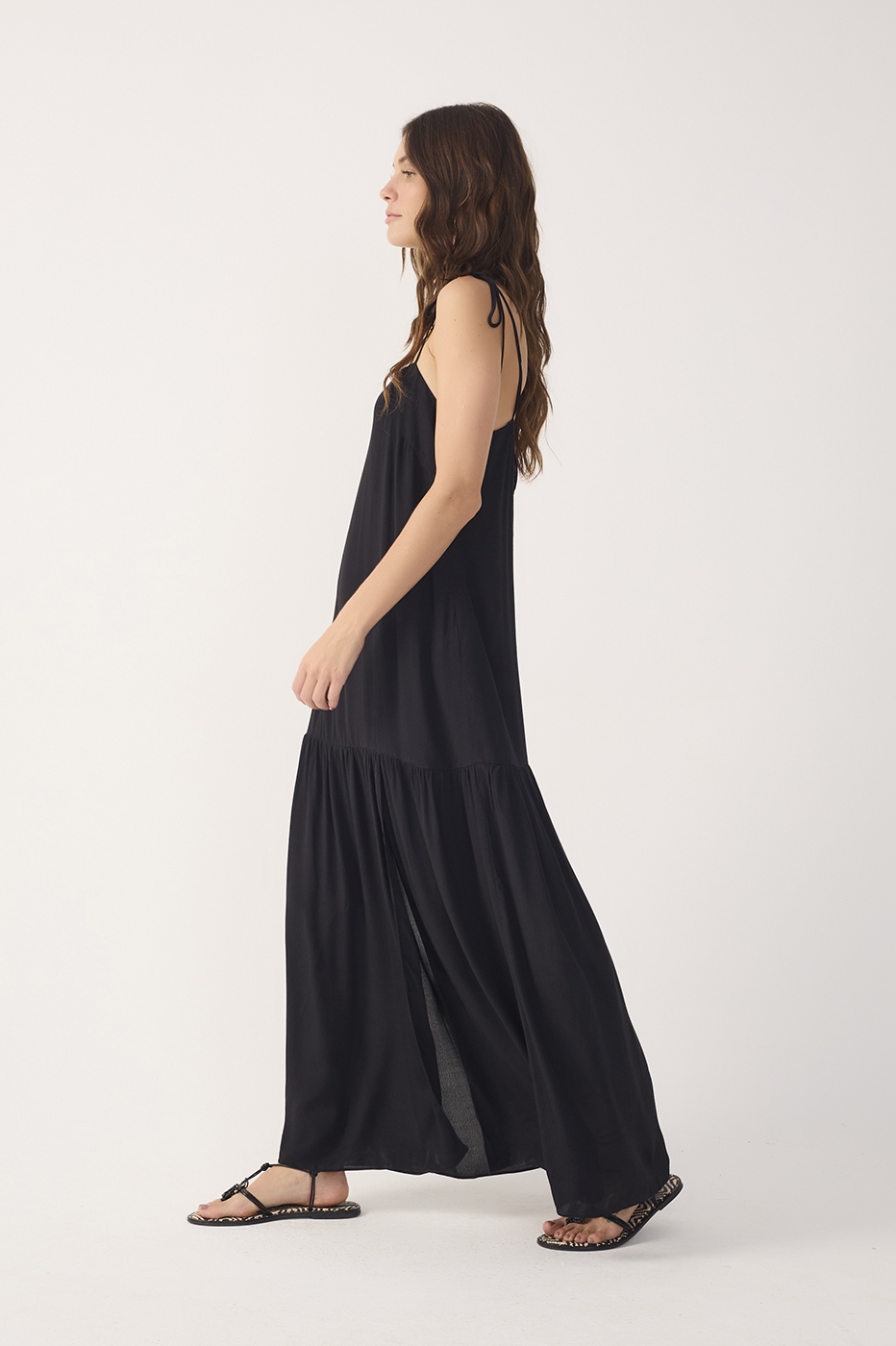 Long Crepe Slit Dress_3