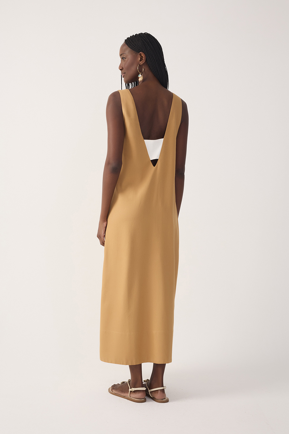 Cropped Linen Side Slit Dress_6