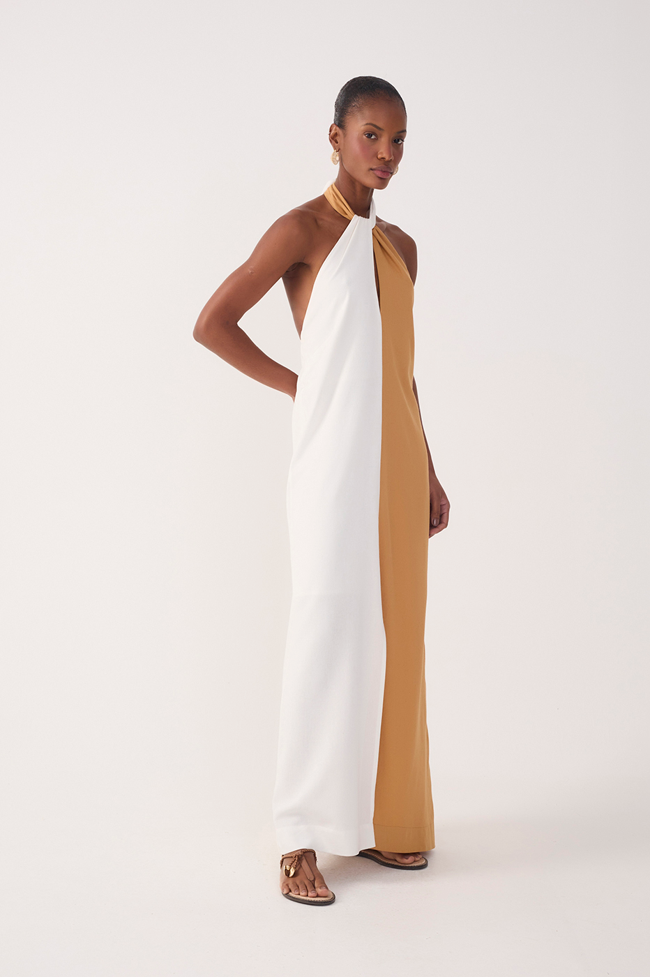 Cropped Linen Bicolor Dress_3