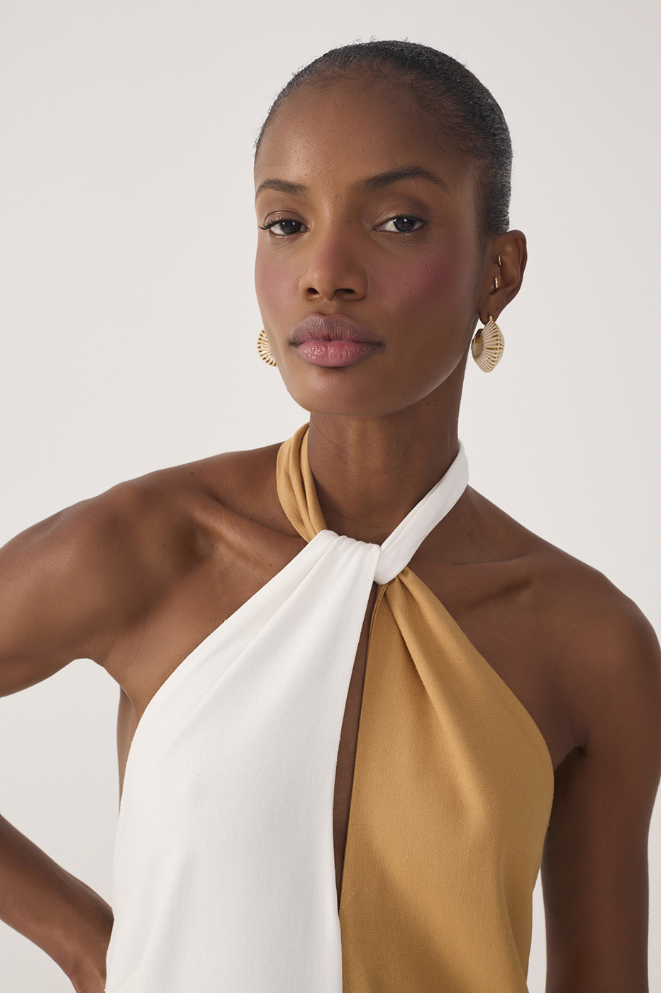 Vestido Cropped Linho Bicolor_5