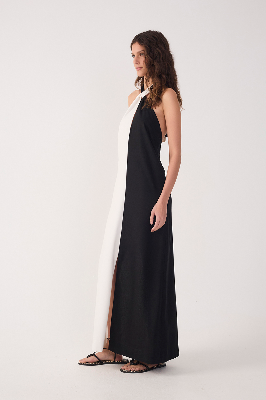 Vestido Cropped Linho Bicolor_3