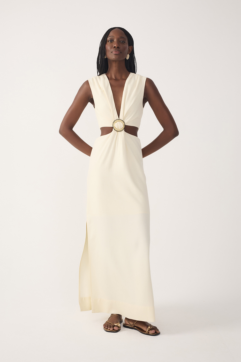 Cropped Linen Beaded Ring Dress_2