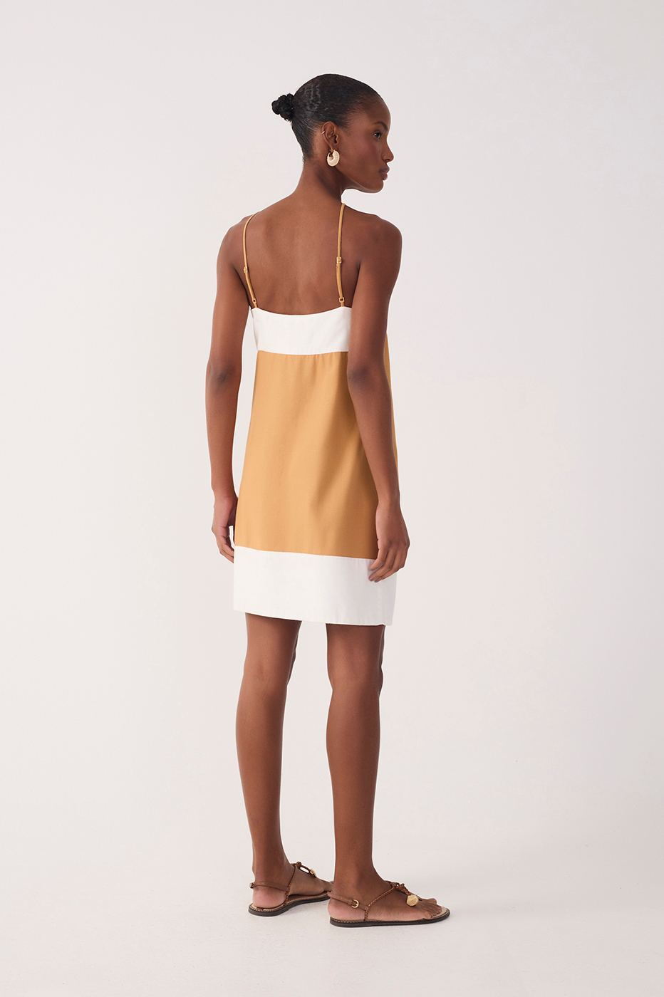 Short Linen Bicolor Dress_5