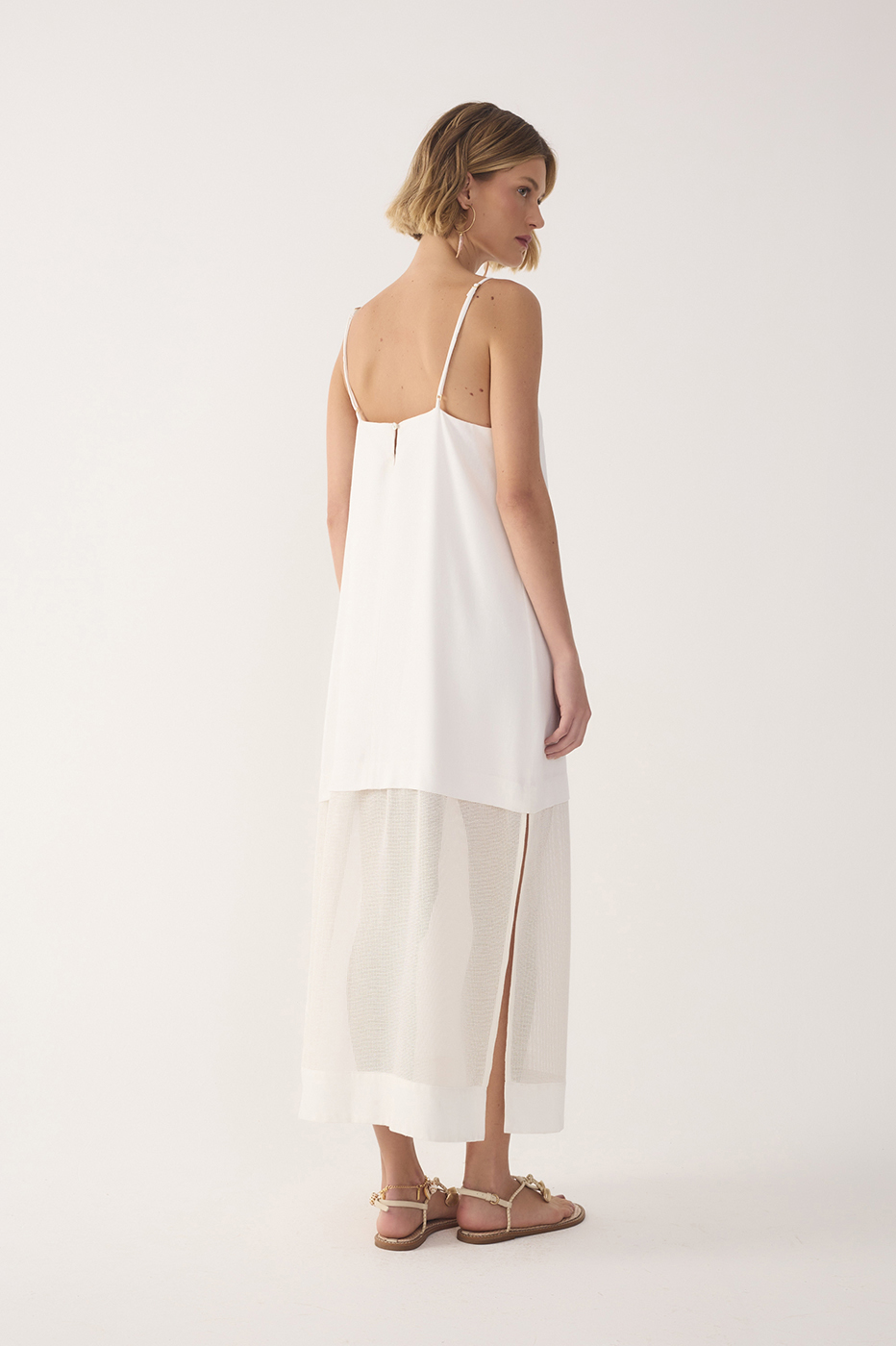 Cut-Out Canvas Linen Dress
