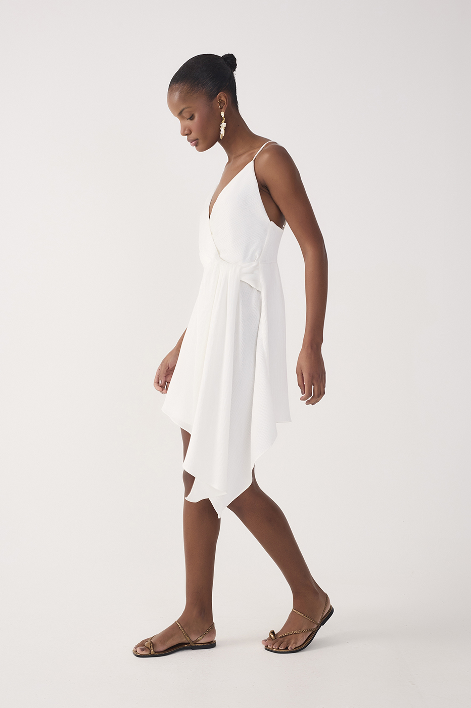 Off-White Pleated Satin Mini Dress_3