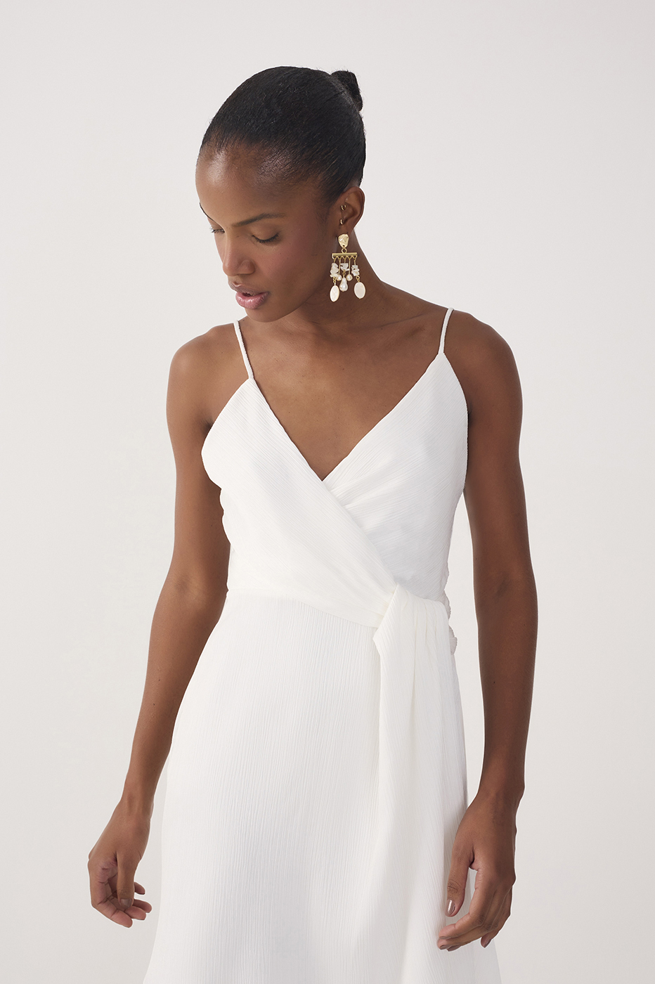 Off-White Pleated Satin Mini Dress_5