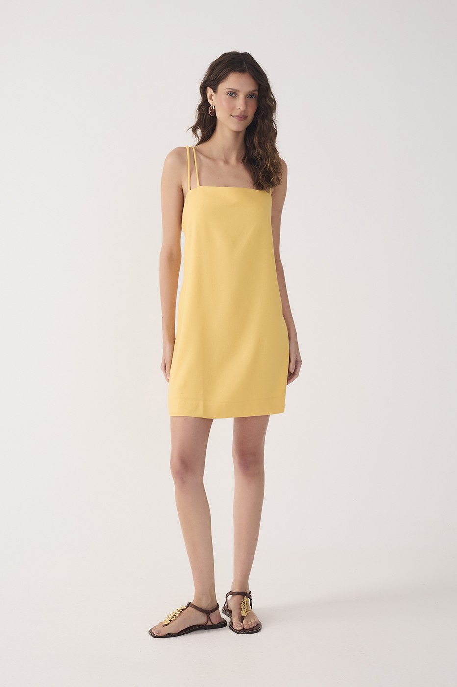 Yellow Double Strap Mini Dress_2