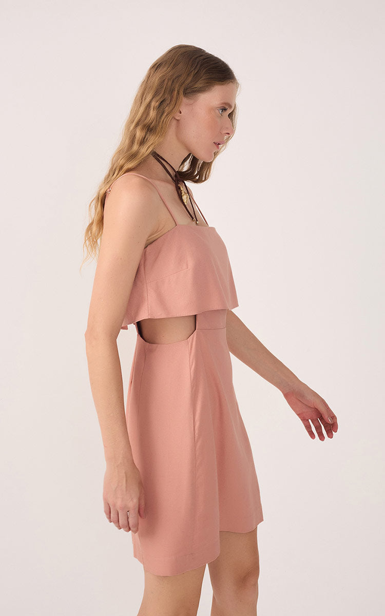 pink layered mini dress Embreigh Strapless Layered Mini Dress, Pink L / Pink