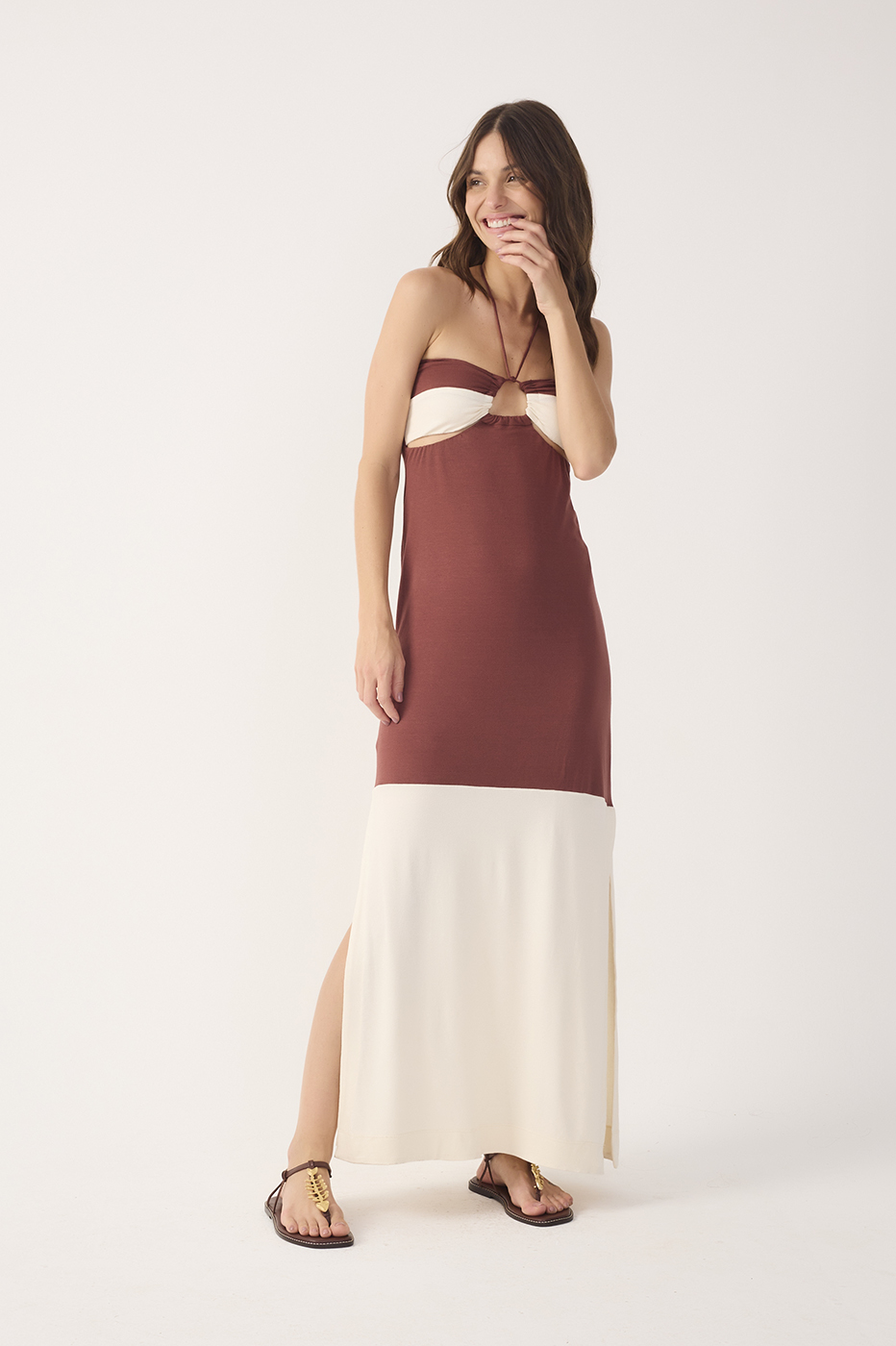 Vestido Malha Crepe Bicolor_2