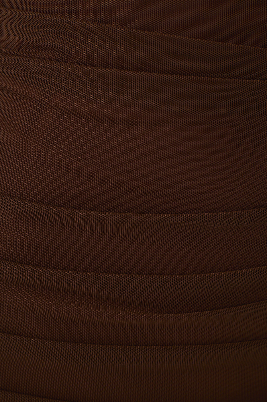 Brown One Shoulder Ruched Tulle Maxi Dress_7