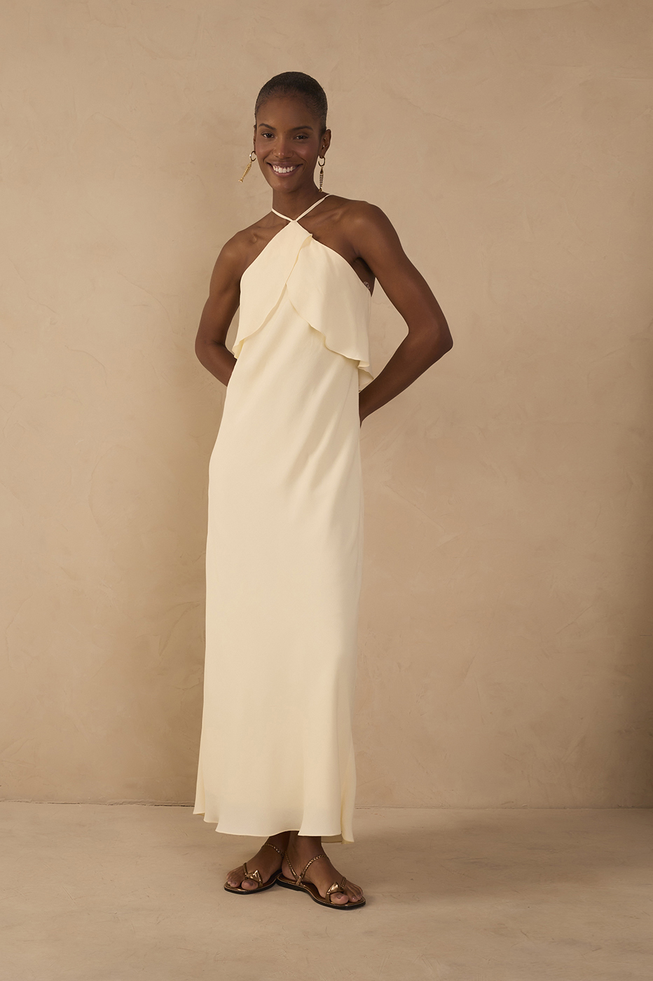 Crepe Midi Ruffled Dress_1