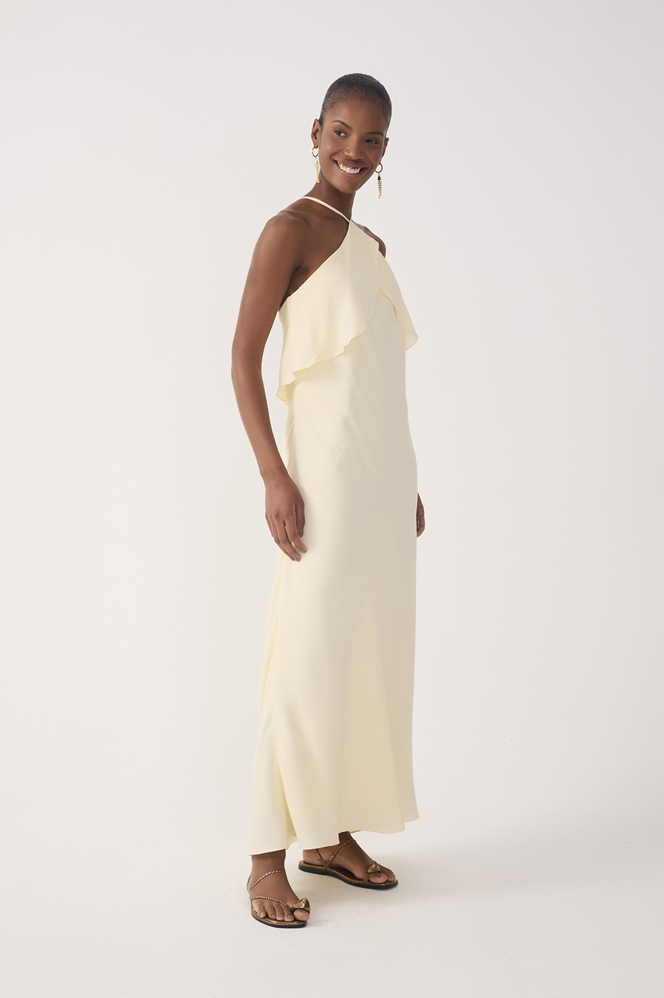 Crepe Midi Ruffled Dress_3