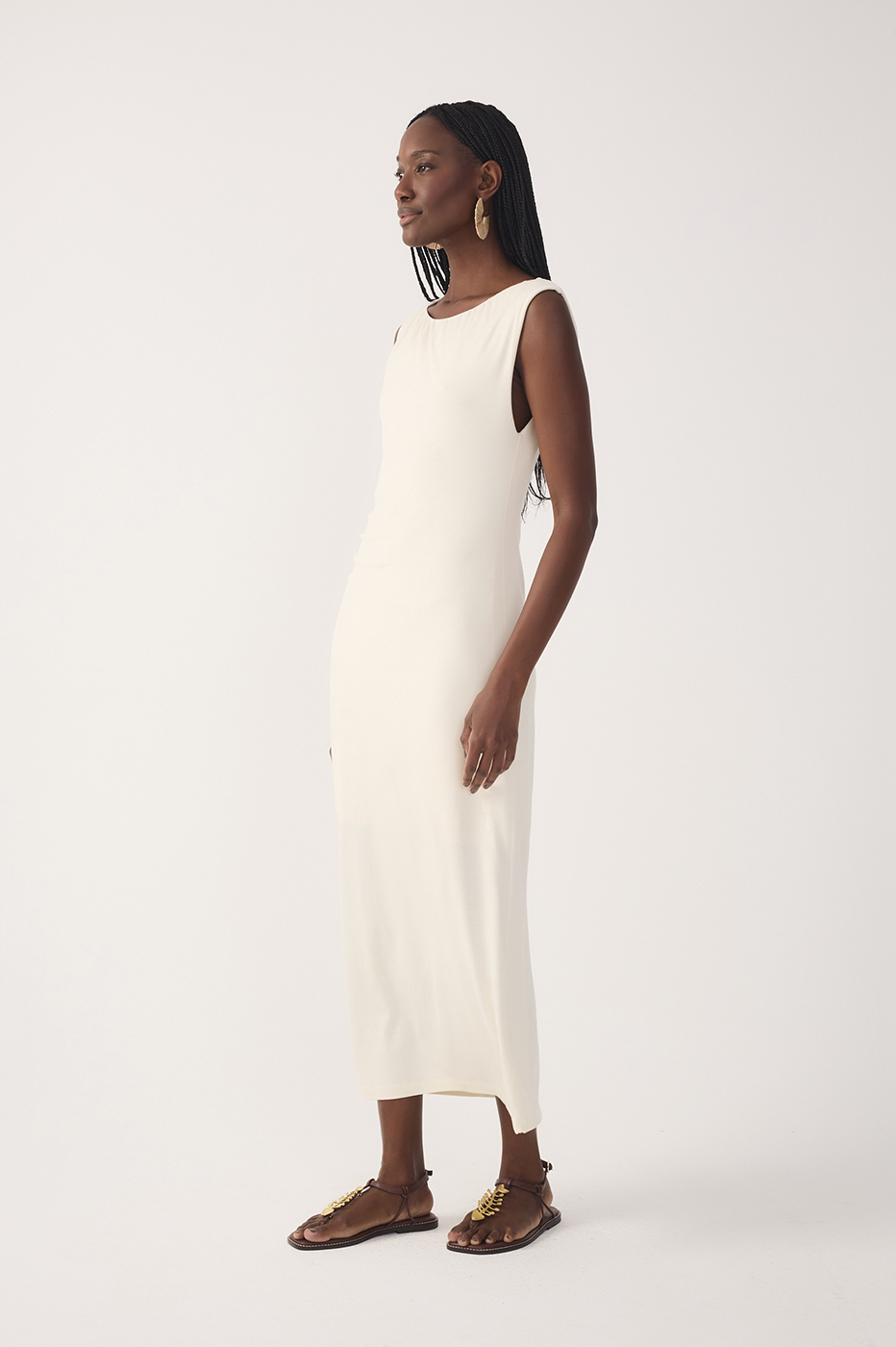 Vestido Malha Crepe Ombro A Ombro_3