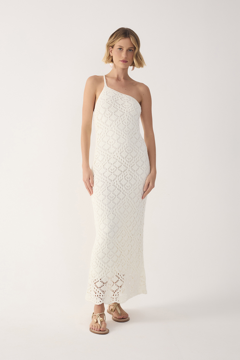 one shoulder knit maxi dress Alexius One Shoulder Knit Maxi Dress / Nutmeg | MESHKI