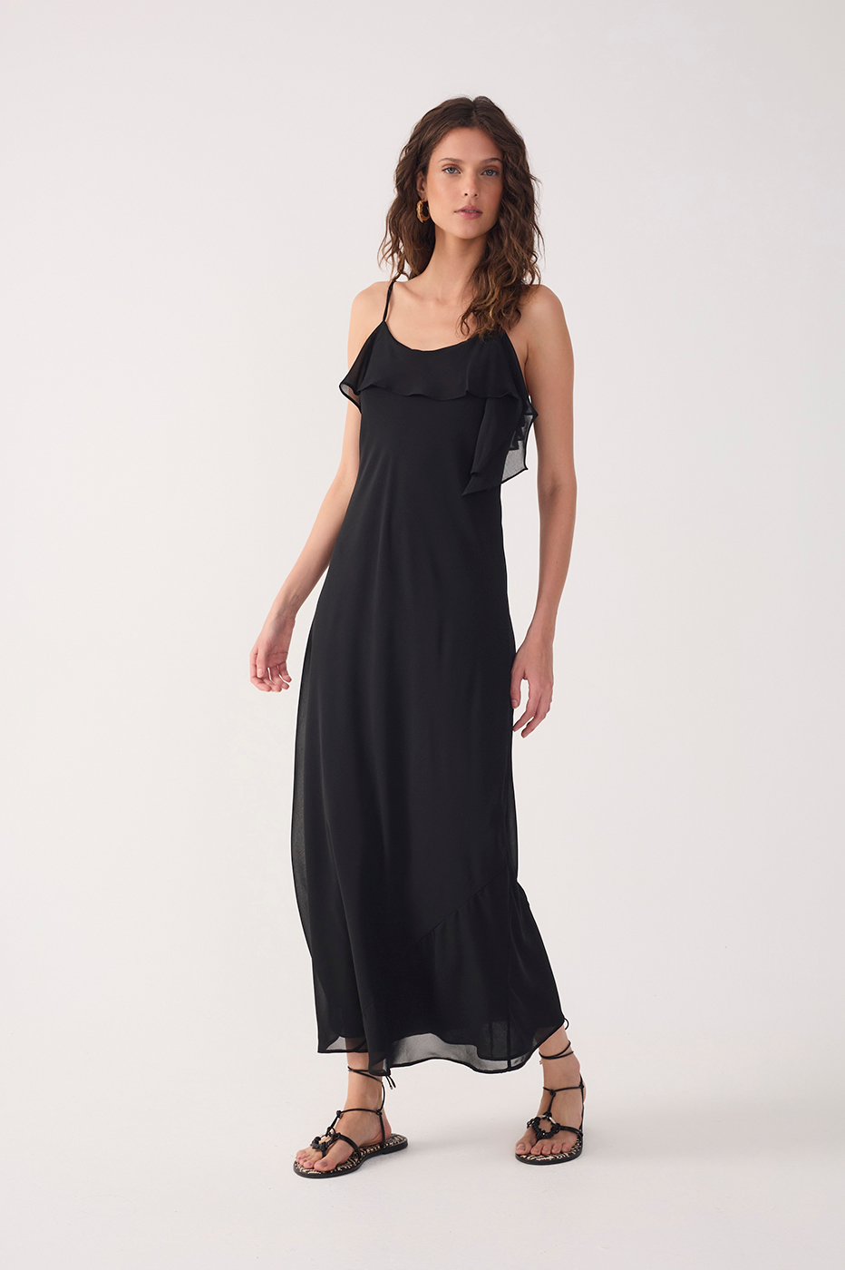 Vestido Cropped Crepe Decote Babado_2
