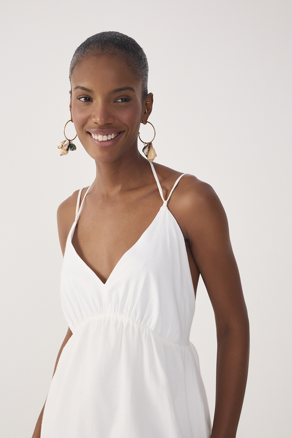 Short Cotton Embroidered Ruffled Dress_4