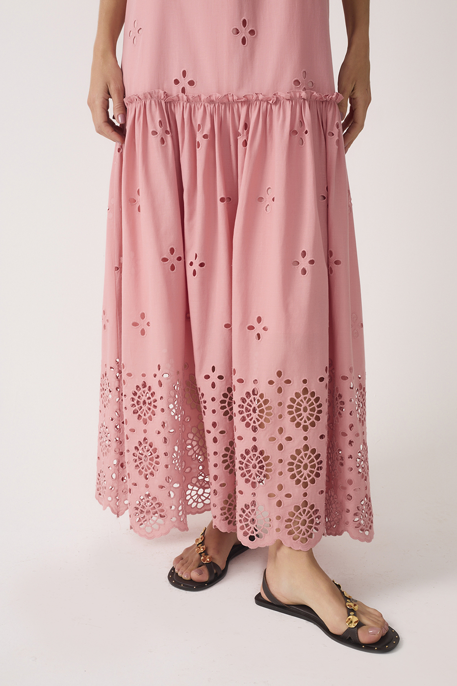 Cut-Out Neck Ties Cotton Maxi Dress_6