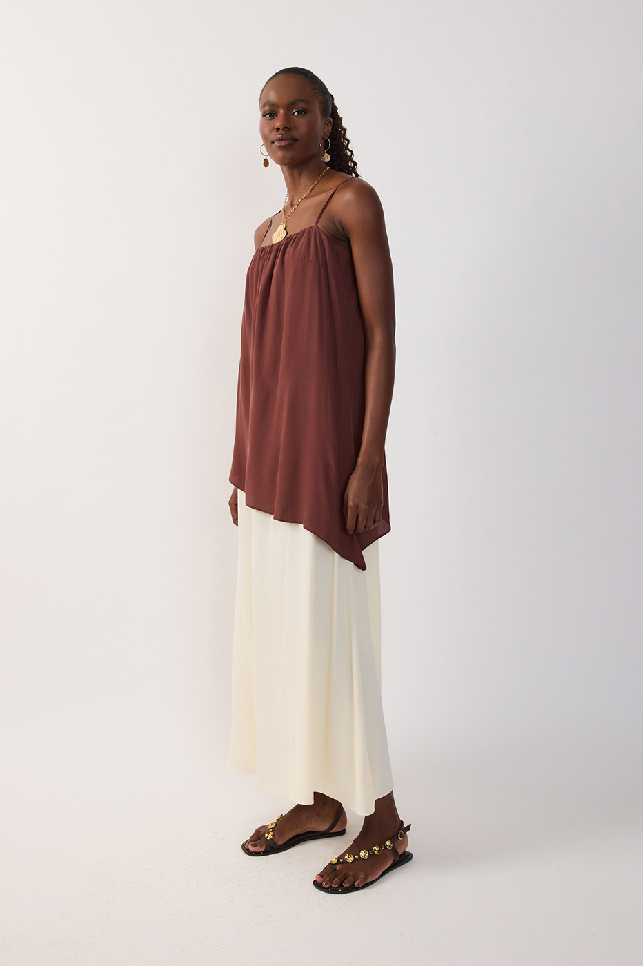 Off-White Sleeveless Overlay Maxi Dress_3