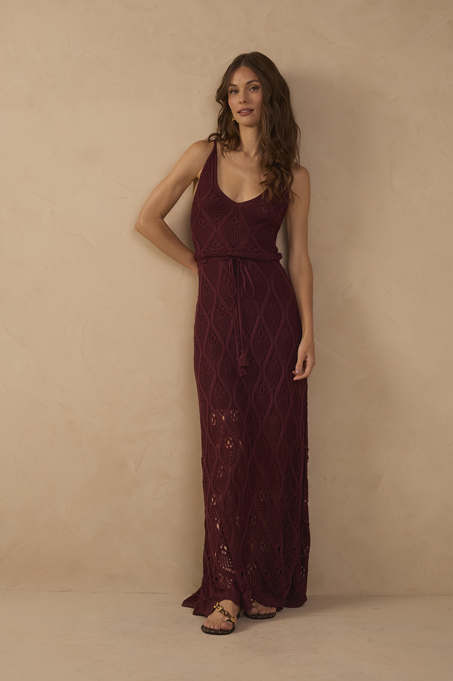 autumn maxi dress Wine Ties Sleeveless Tricot in Wine Men's Slim Tapered Pants Whether youre enjoying an Attention-Grabbing Dress Size:10/11
