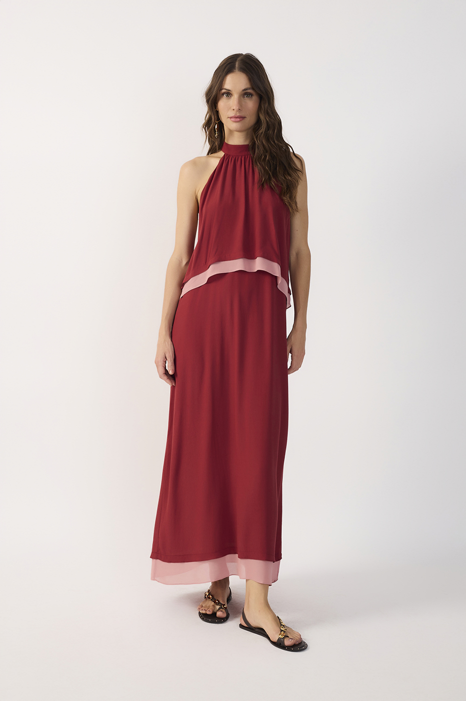 Cropped Bicolor Crepe Dress_2