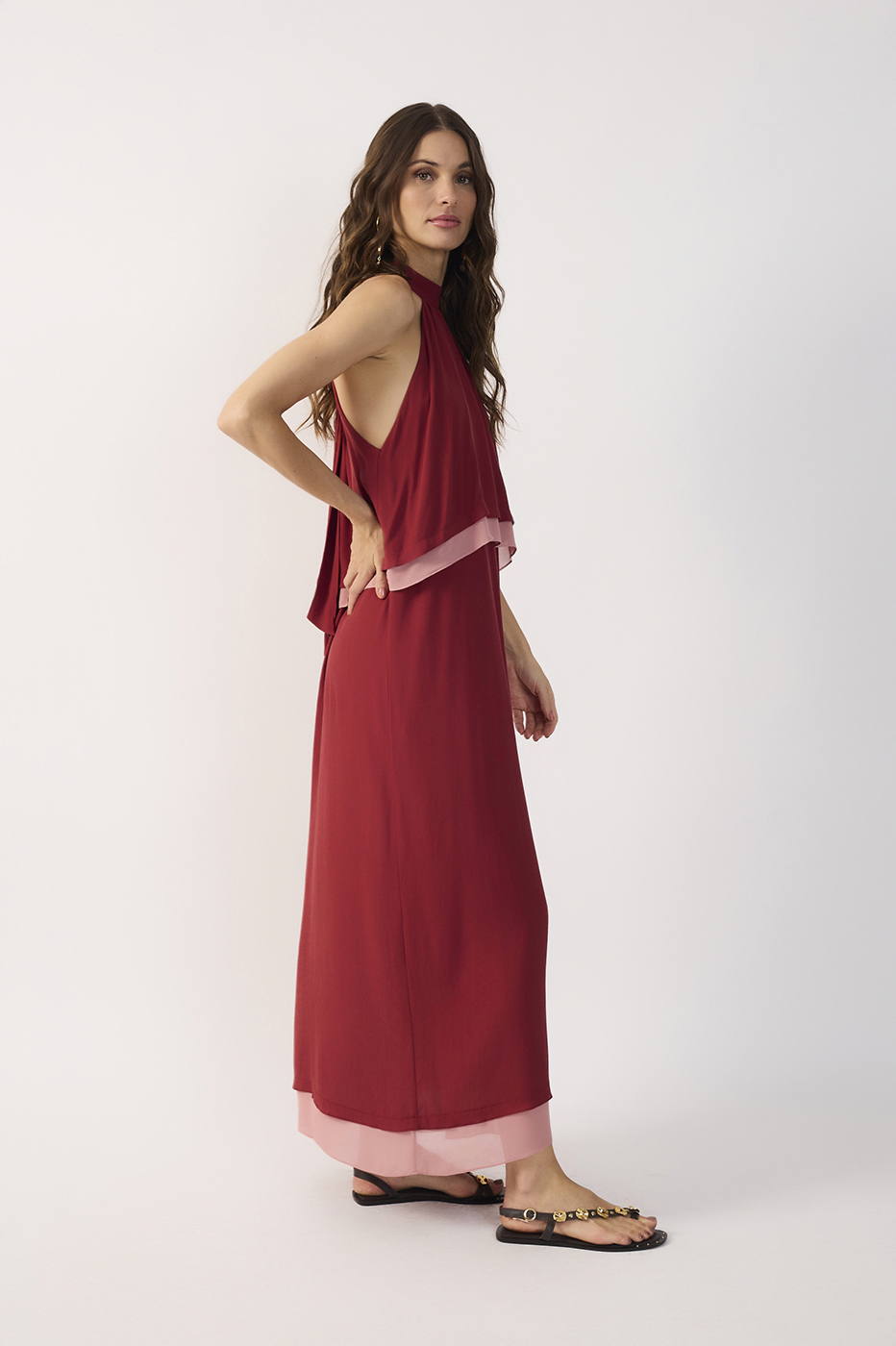 Cropped Bicolor Crepe Dress_3