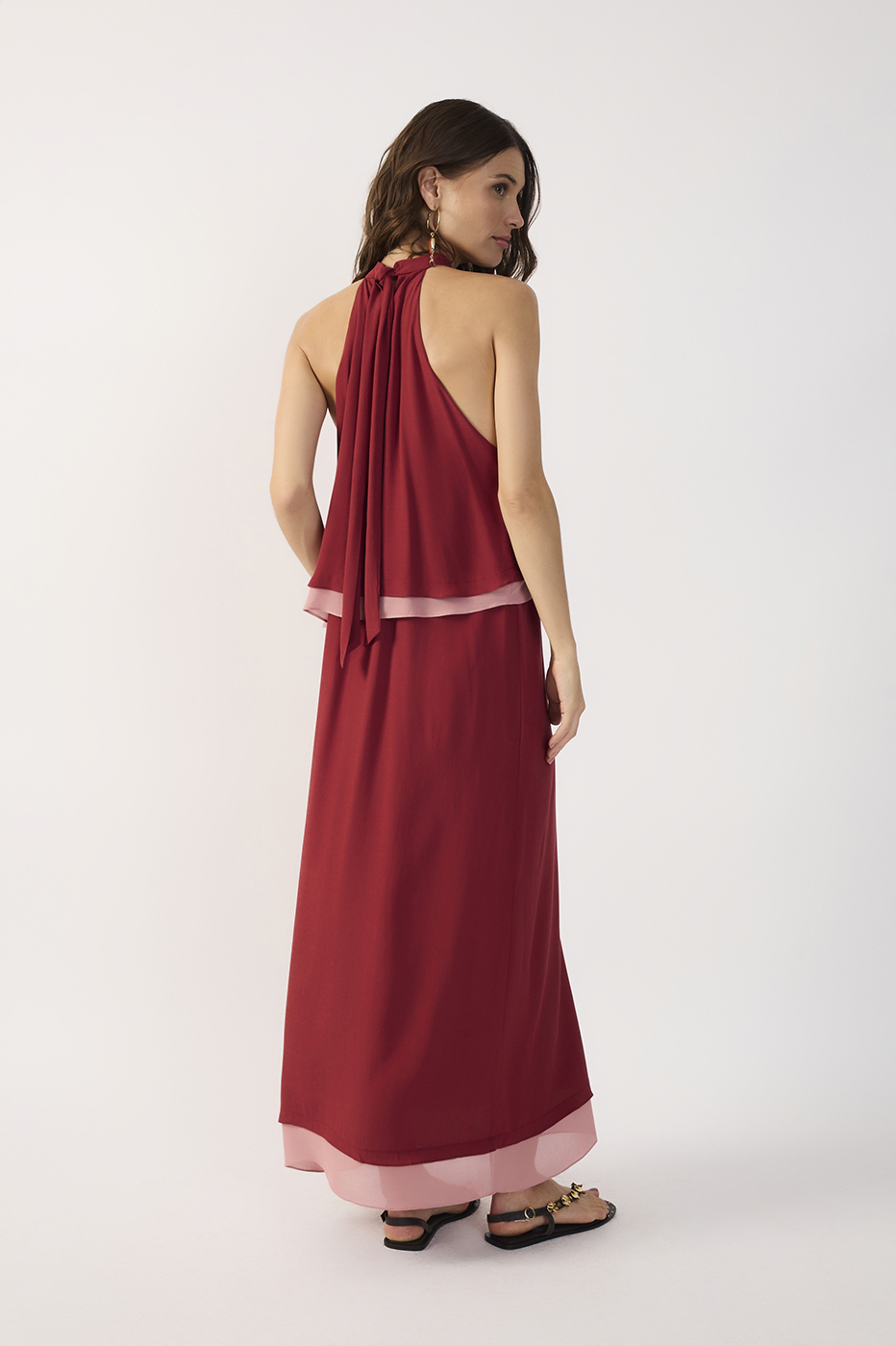 Cropped Bicolor Crepe Dress_5