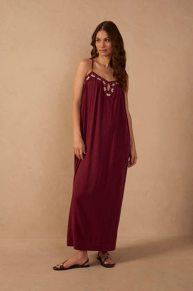 Embroidered-Trim Maxi Dress_1