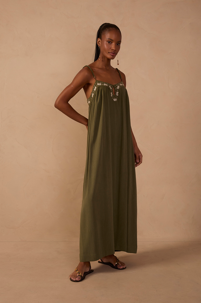 Embroidered-Trim Maxi Dress_1