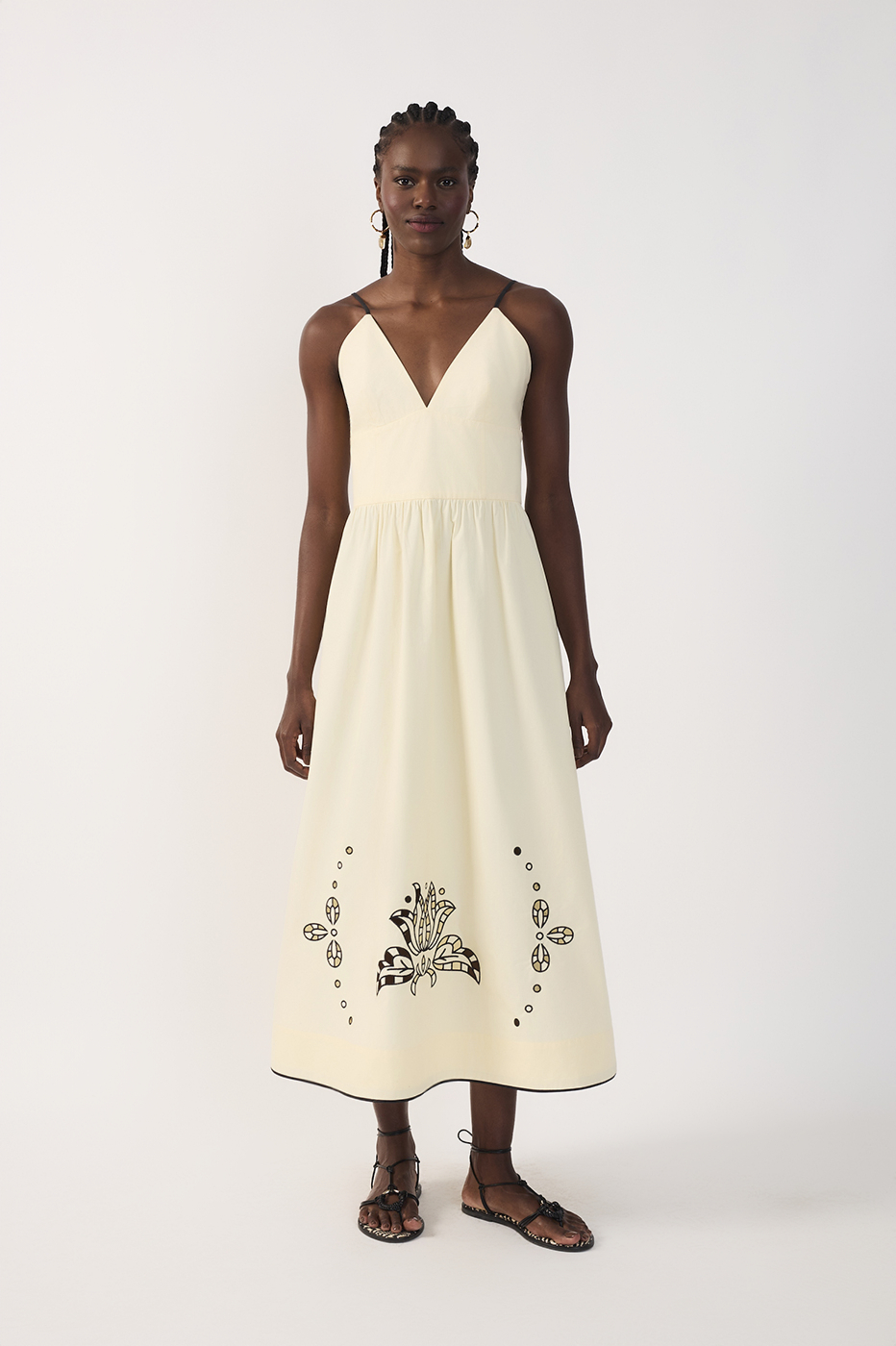 Embroidered Cotton Midi Dress_2