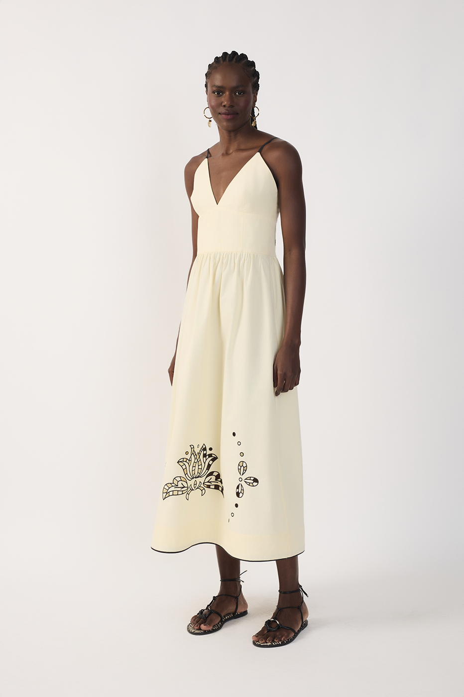 Embroidered Cotton Midi Dress_3