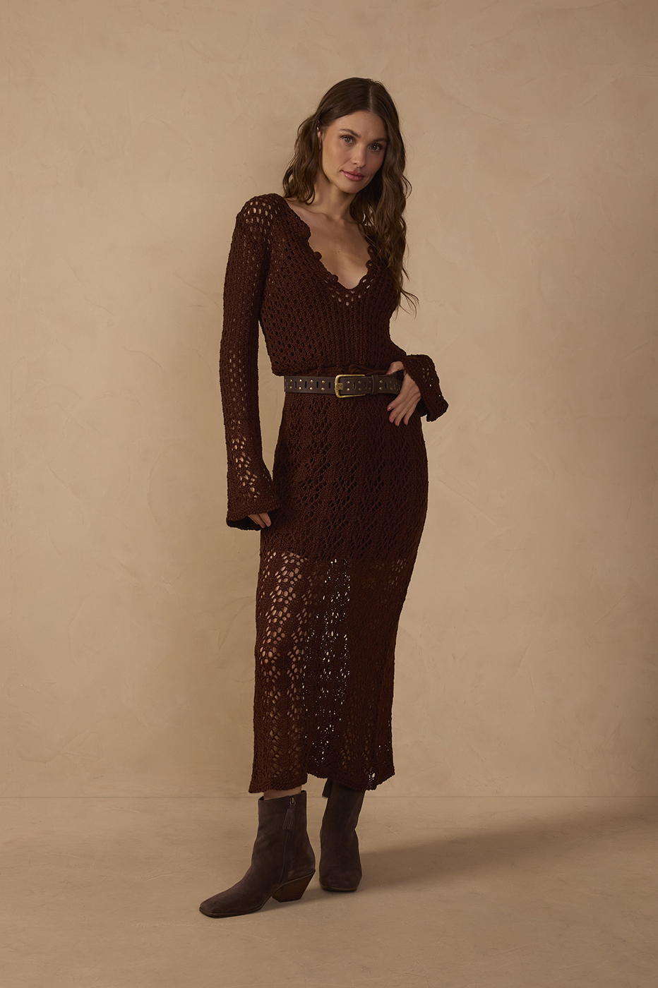 Vintage Knit Midi Dress_1