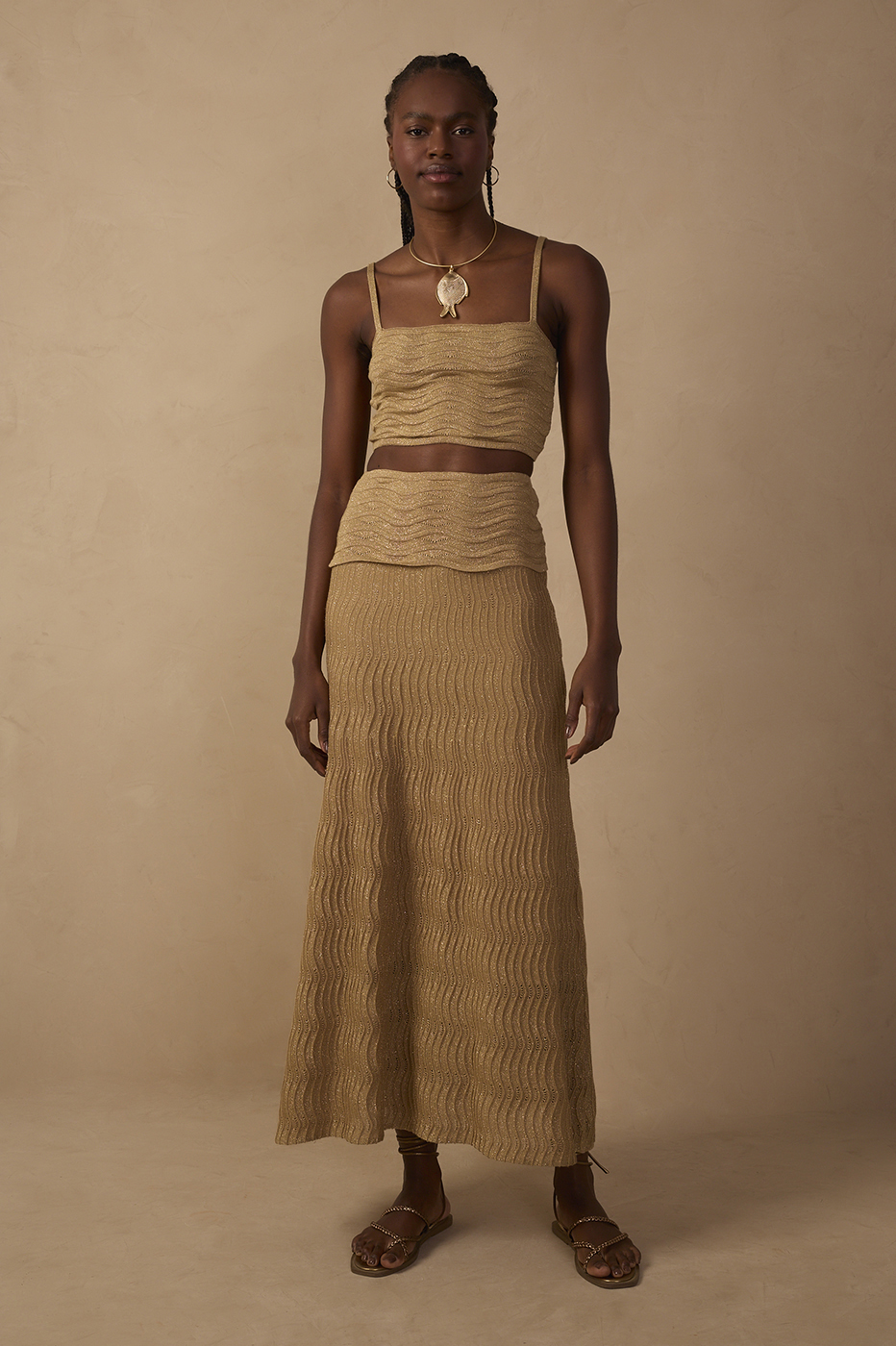 Lurex Wave Knit Skirt Dress_1