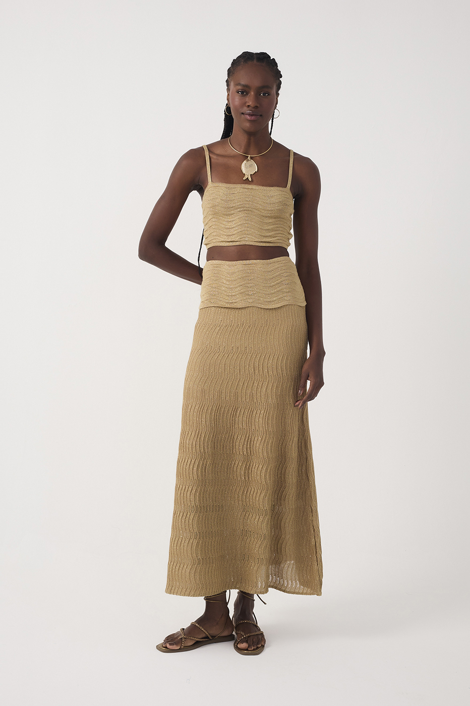 Lurex Wave Knit Skirt Dress_2