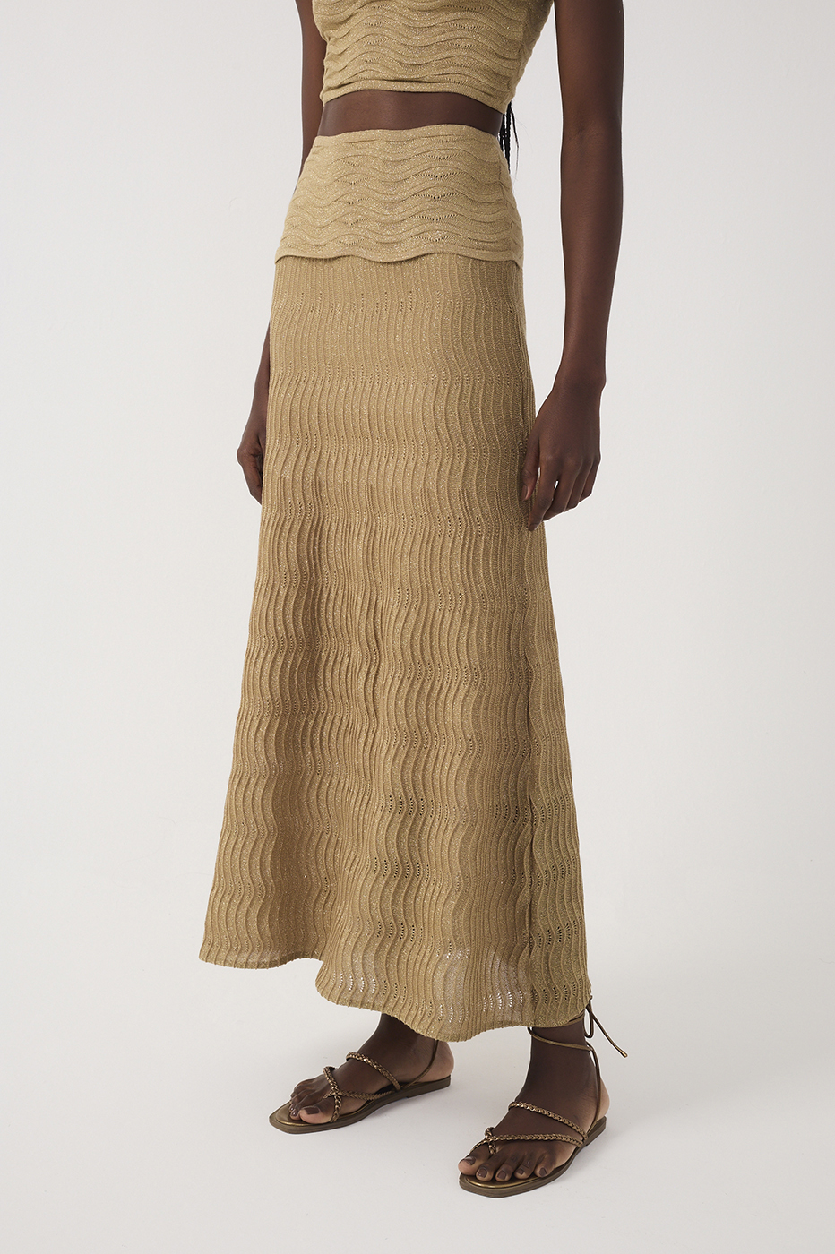 Lurex Wave Knit Skirt Dress_3