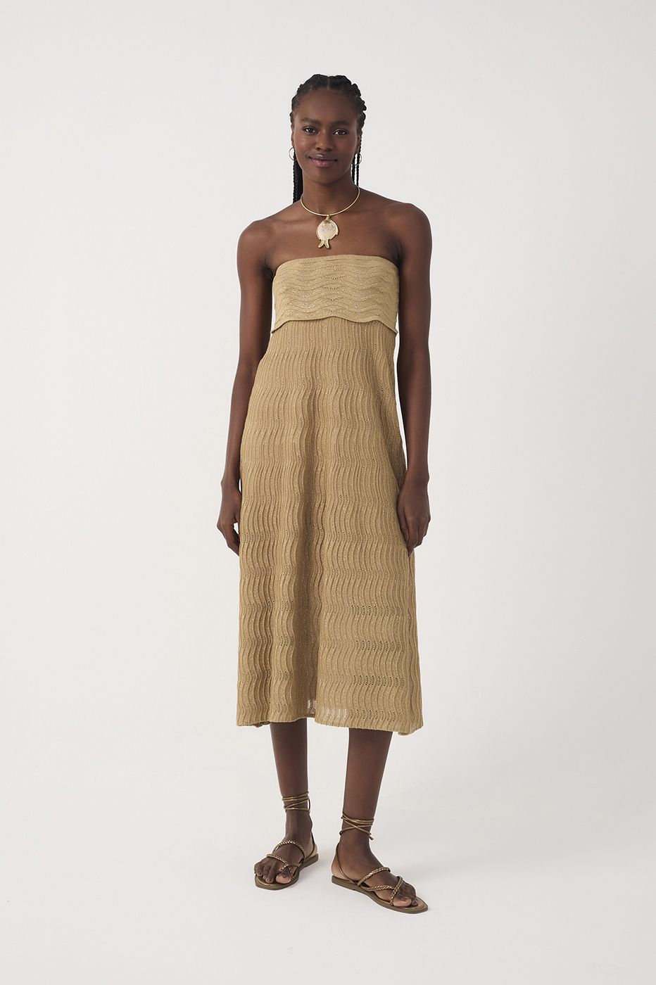 Lurex Wave Knit Skirt Dress_4