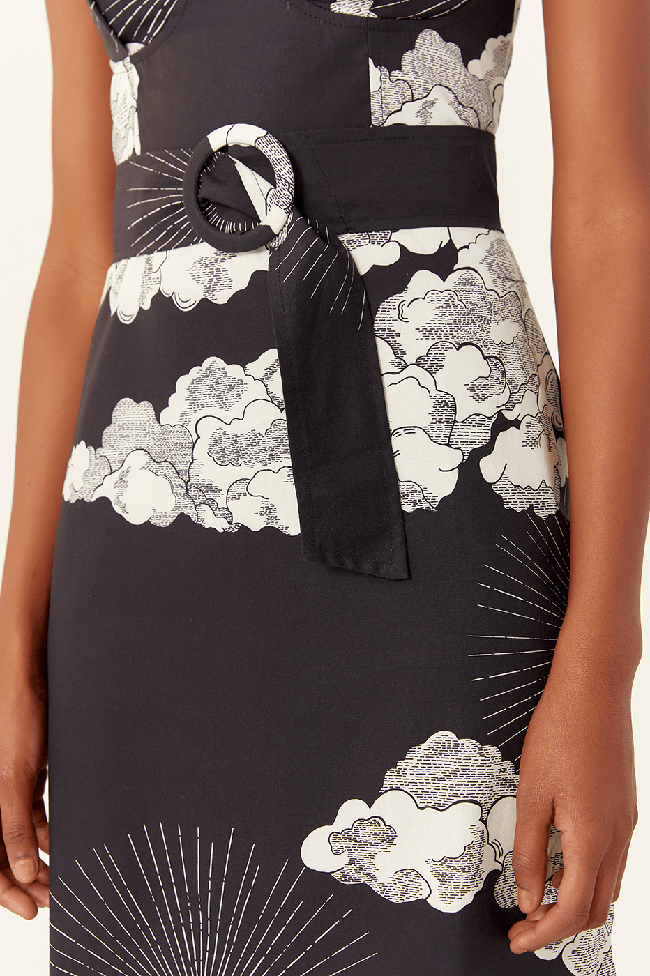 Midi Tricoline Sky Print Dress_4