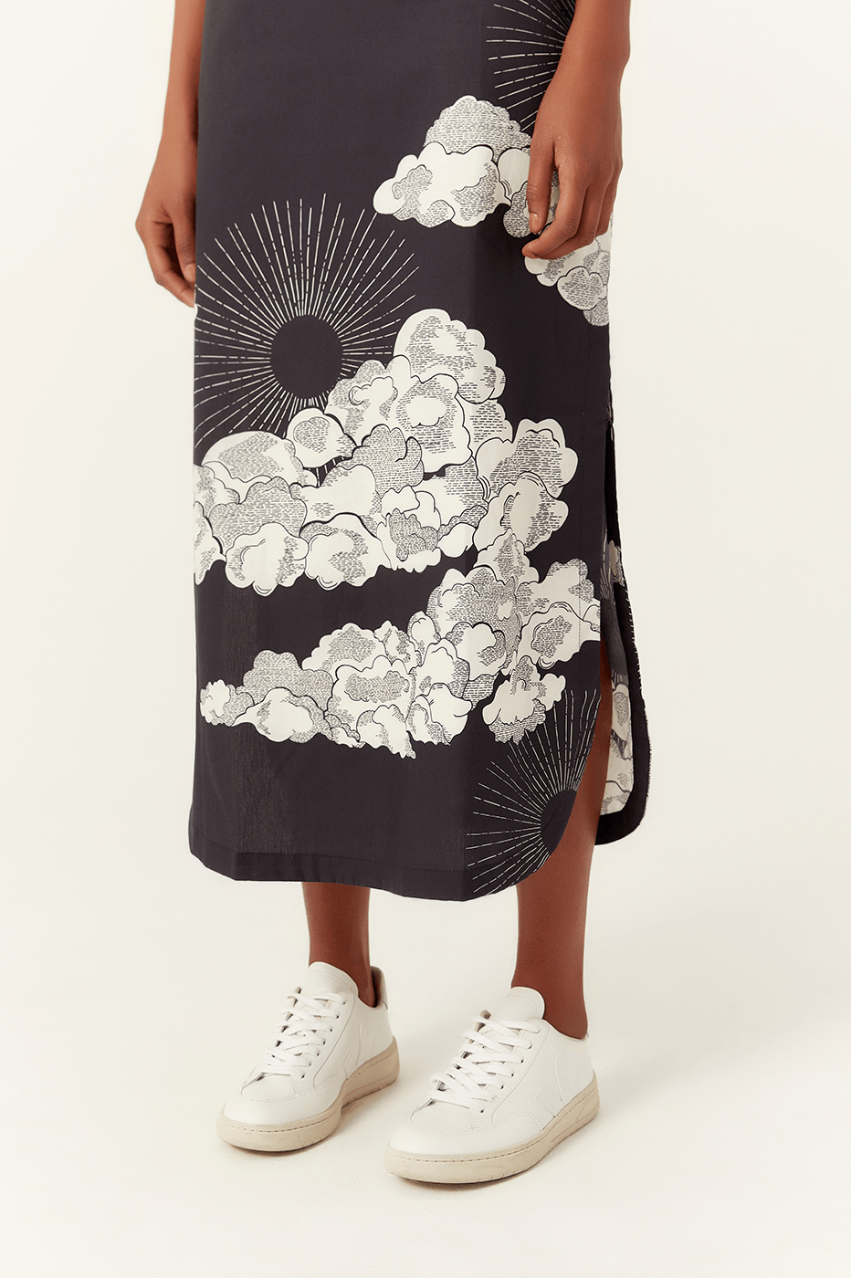 Midi Tricoline Sky Print Dress_6