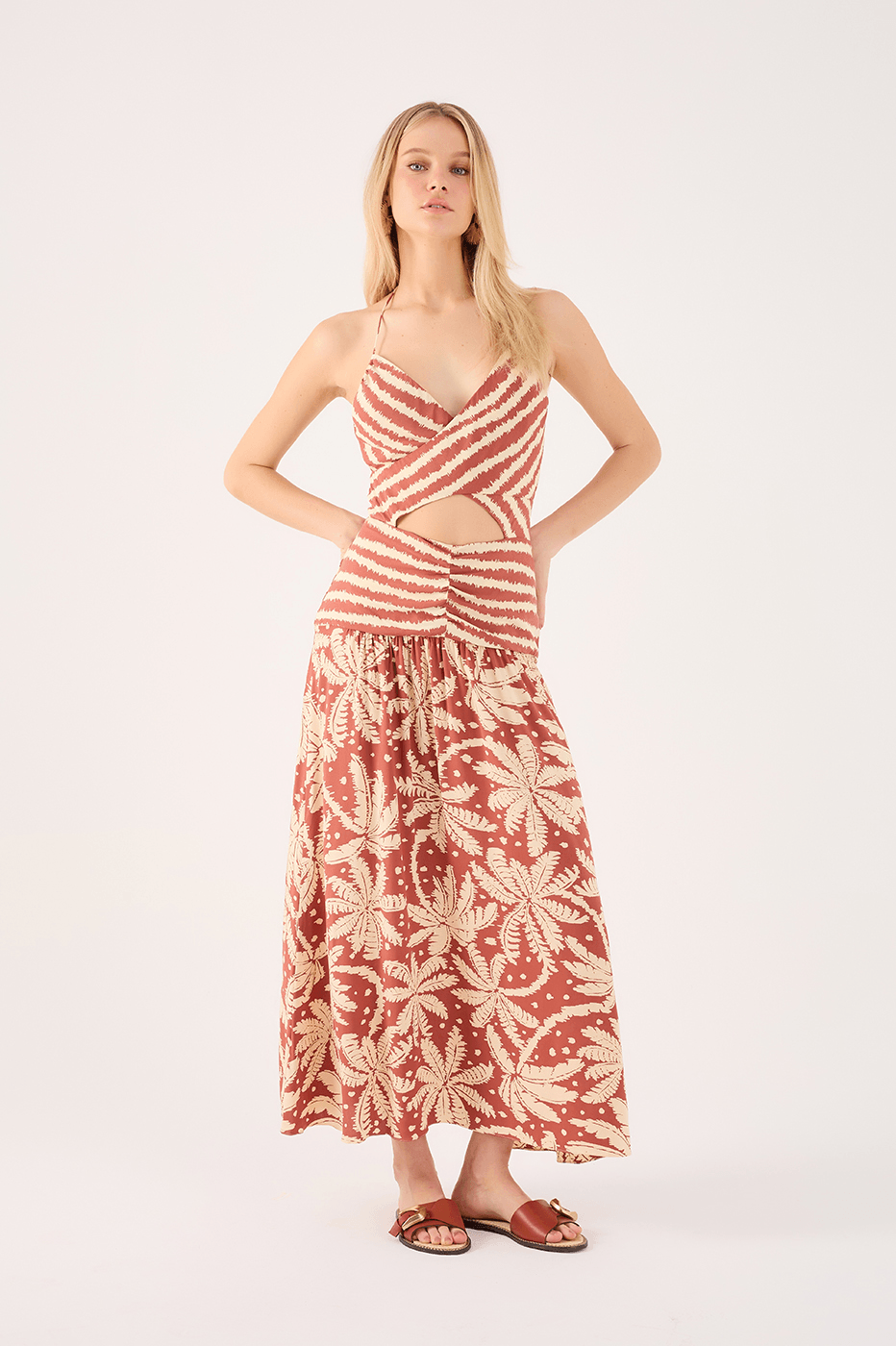Cropped Crepe Dress In Bahia Mix Print_1