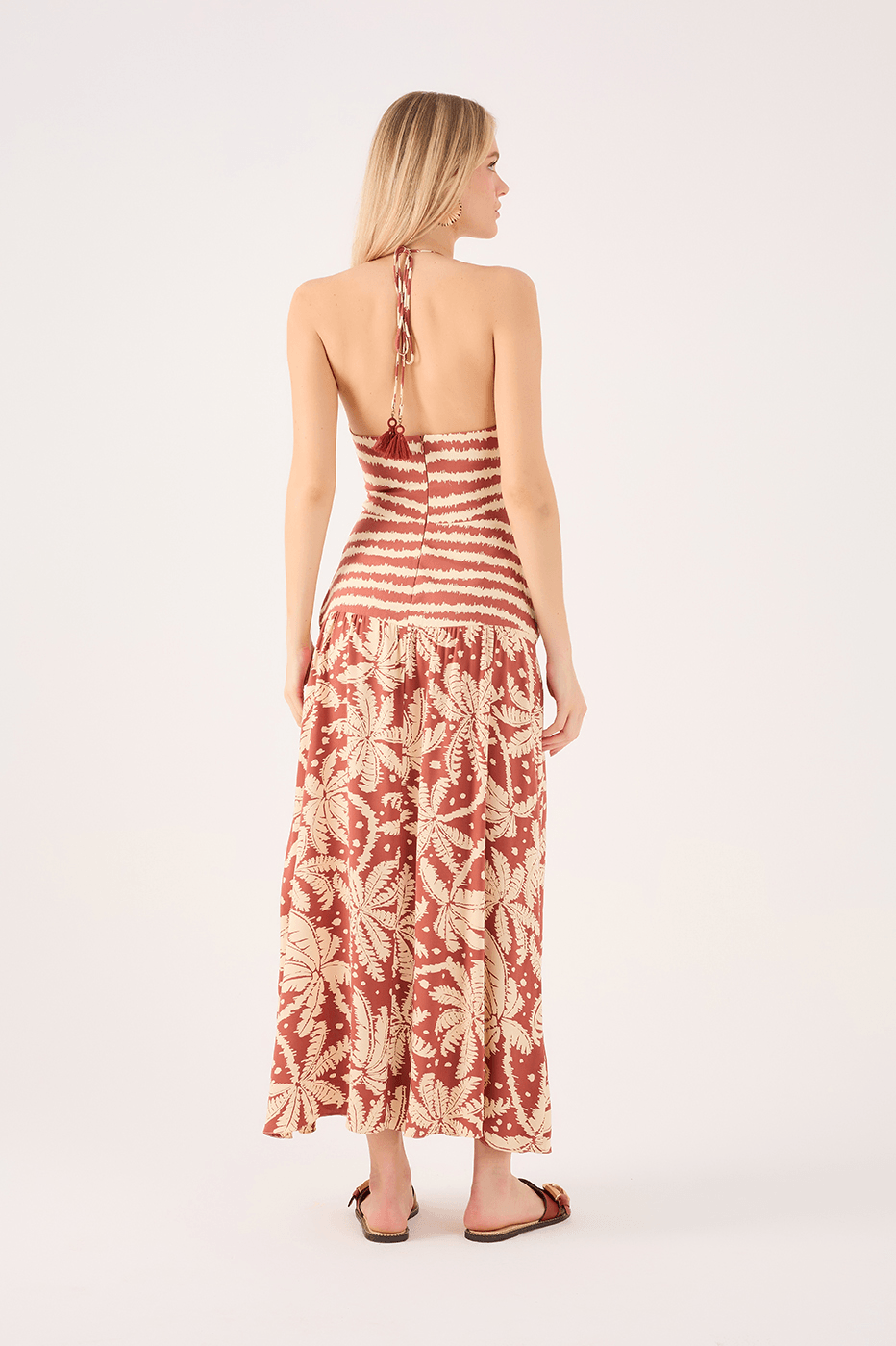 Cropped Crepe Bahia Mix Print Dress_5