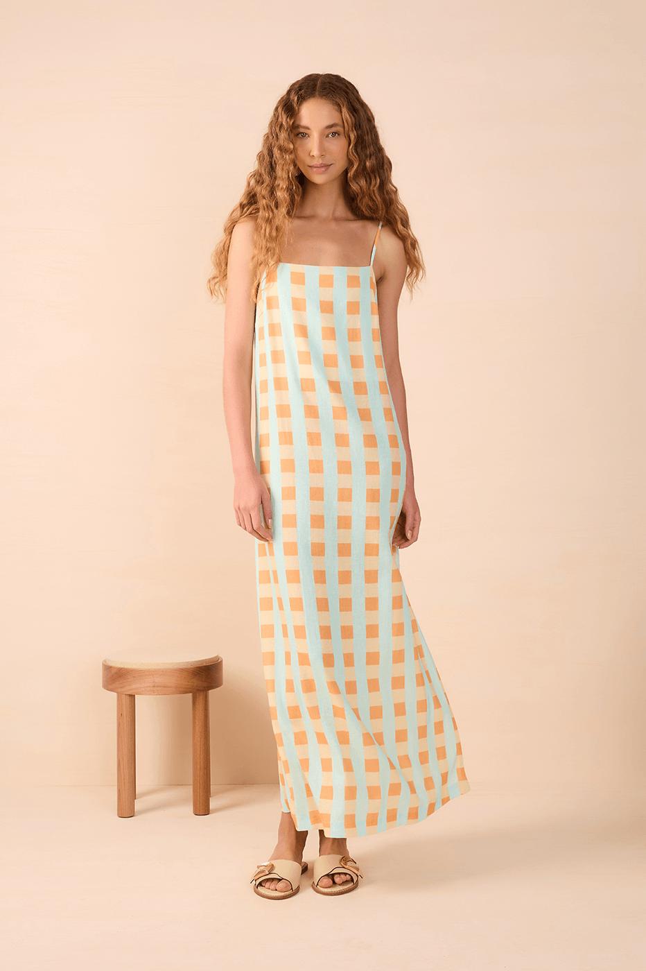 Serena Print Linen Midi Dress