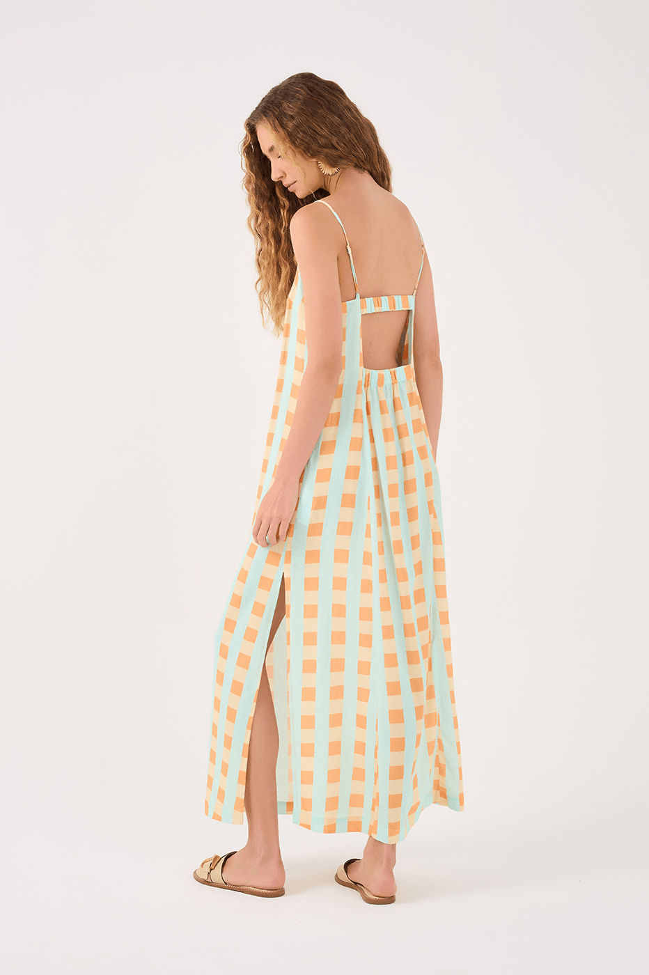 Serena Print Linen Midi Dress