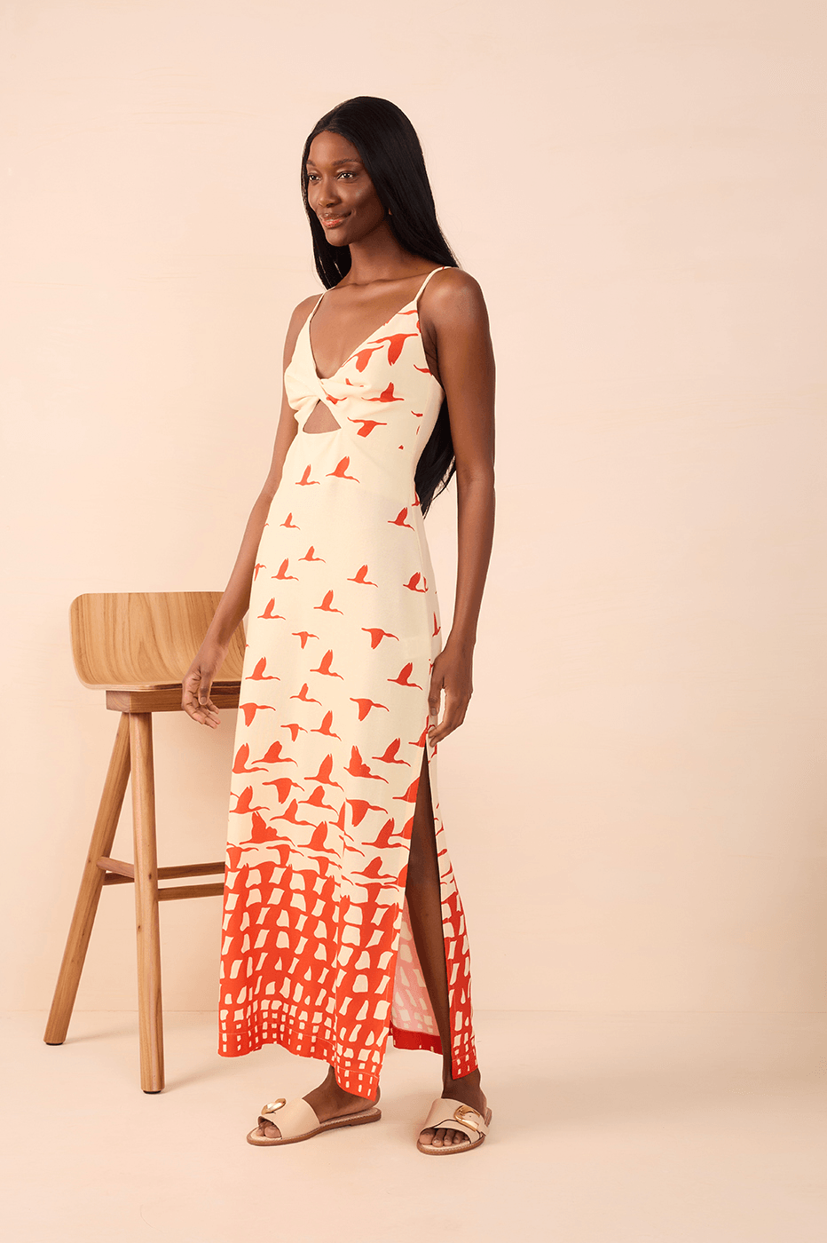 Guarás Print Linen Midi Dress