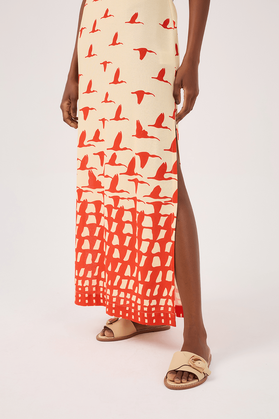 Guarás Print Linen Midi Dress