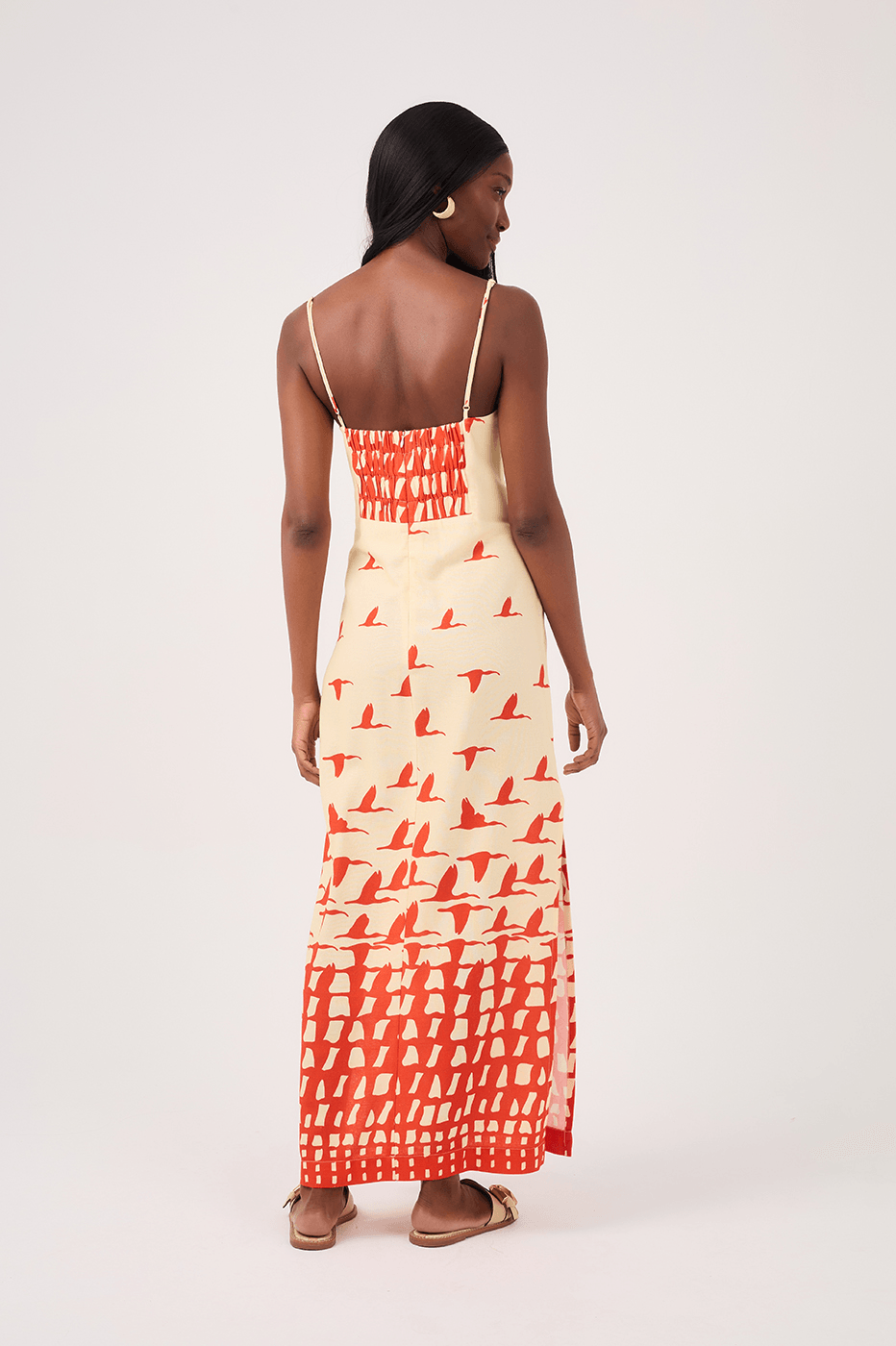 Guarás Print Linen Midi Dress