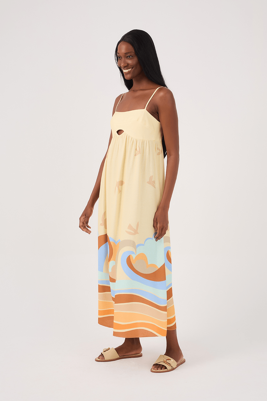 Midi Linen Sossego Print Dress_3