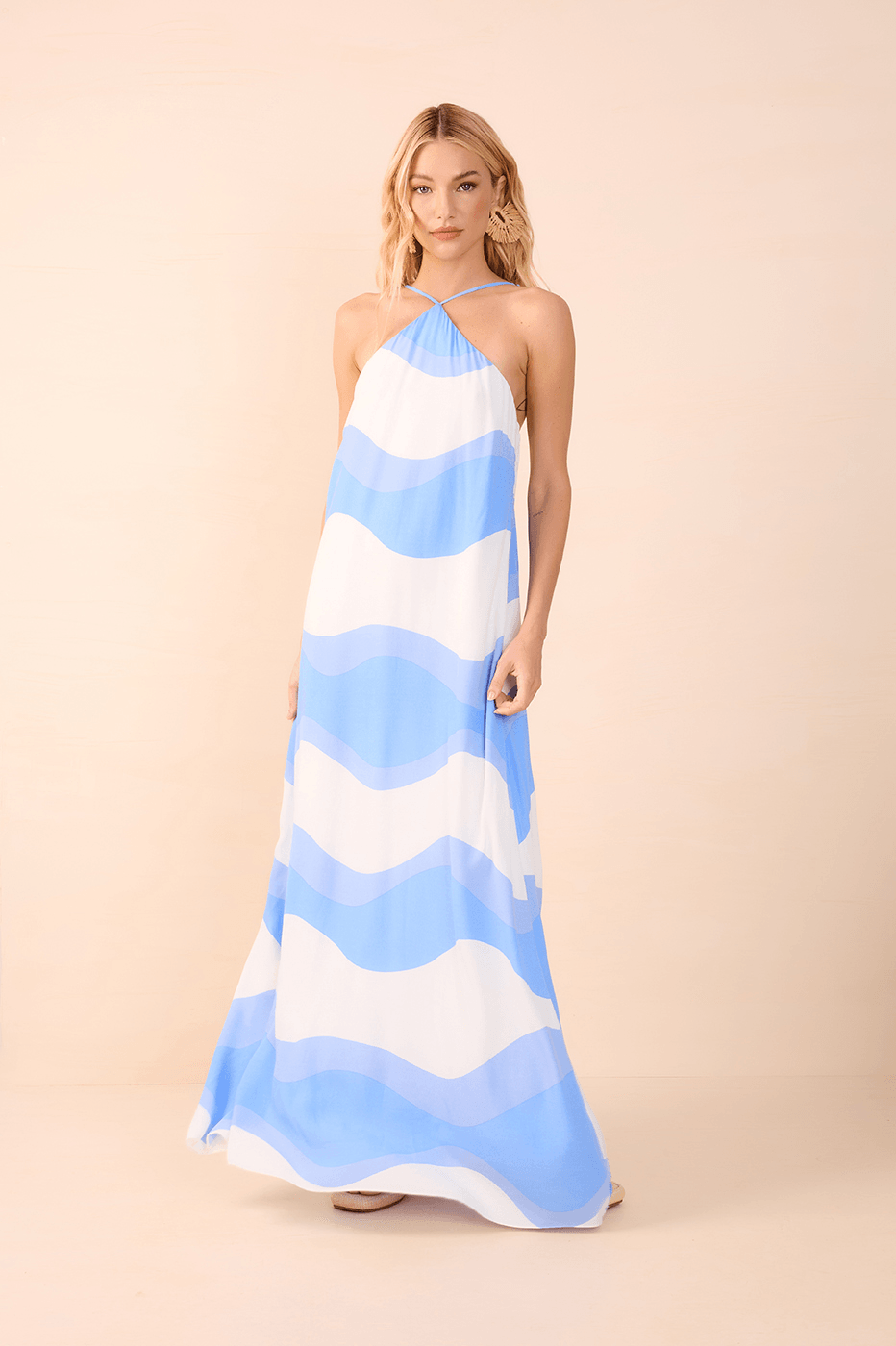 Fluir Print Crepe Maxi Dress