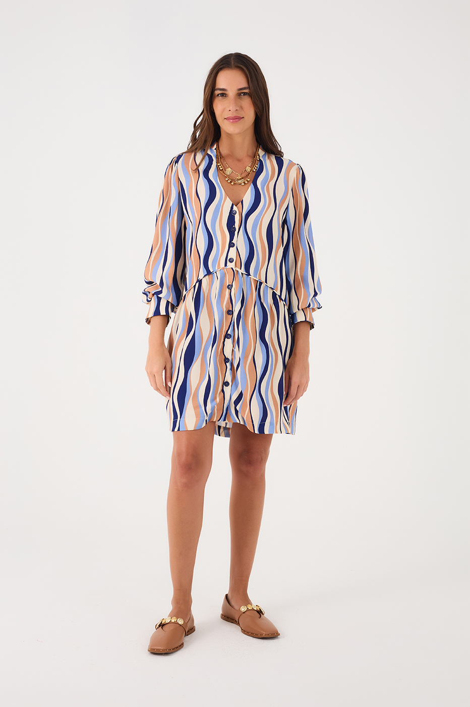 Blue Carioca Print Crepe Dress_3