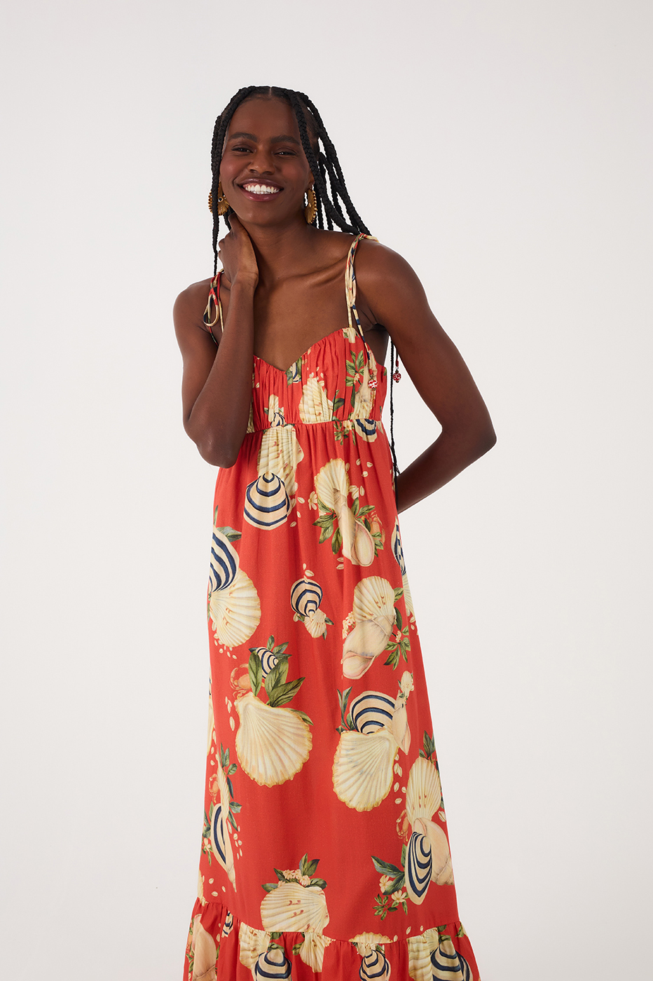 Cropped Sea Shell Print Dress_4